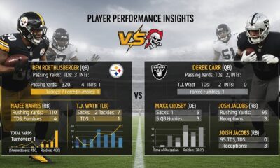 Steelers vs las vegas raiders match player stats: Player Performance Insights