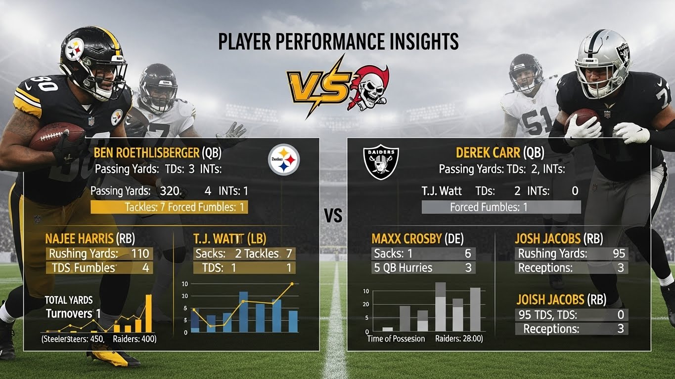 Steelers vs las vegas raiders match player stats: Player Performance Insights